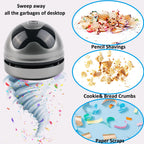 Desktop Vacuum Cleaner Mini Desk Vacuum Cleaner Portable Dust Crumb Sweeper White