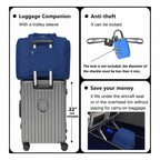Foldable Travel Duffle Bag with Trolley Sleeve 40L Travel Bag Black