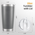 20oz Tumbler Bulk with Lid Stainless Steel Tumblers, 6 Pack