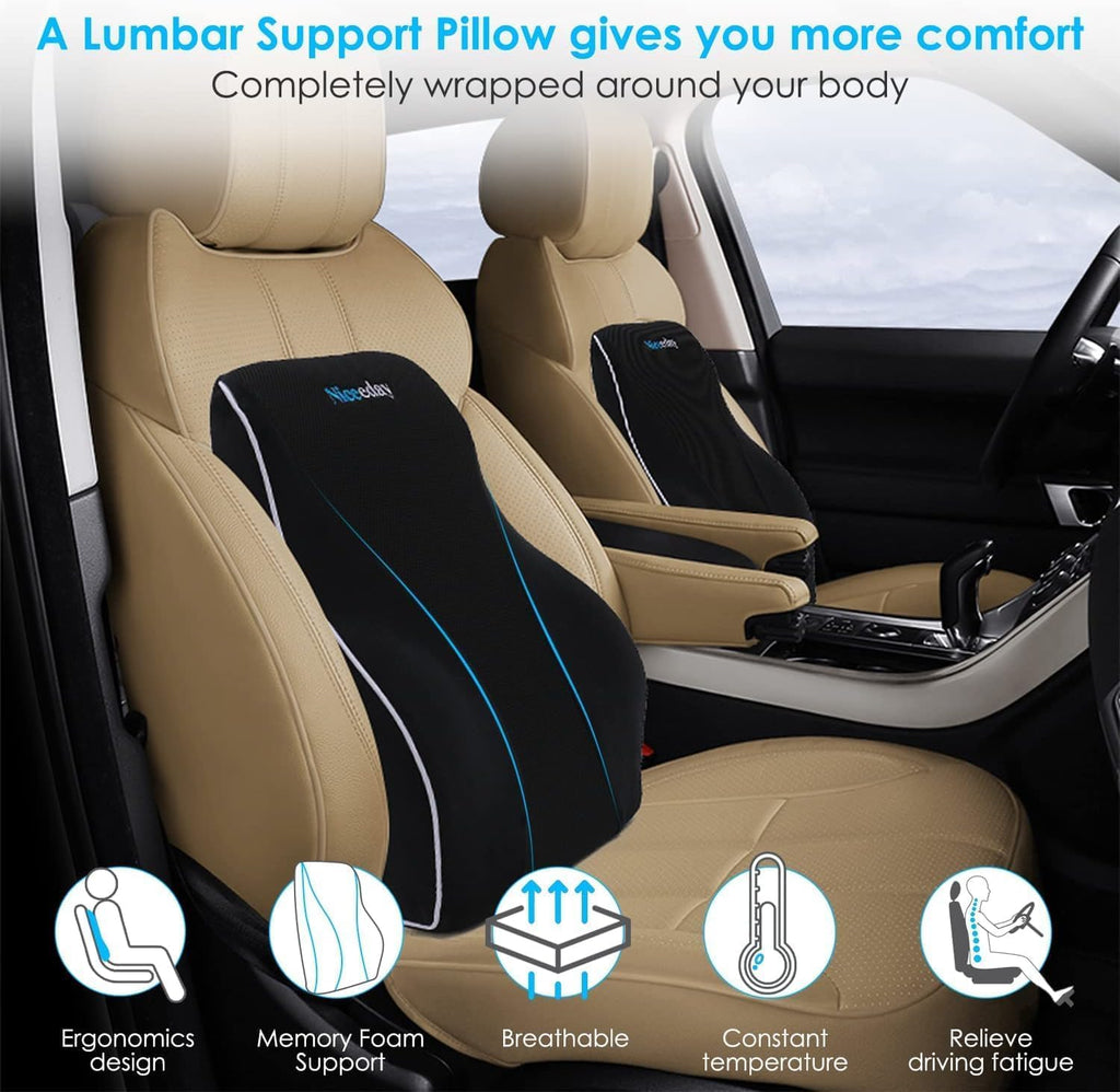 Niceeday Lumbar Support Pillow for Office Chair Car Back Pillow,...