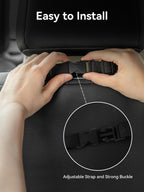 Multi-Functional Car Tissue Holder with ‌2 Storage Nets, Tissue Box Cover Black