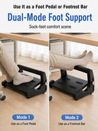 Foot Rest for Under Desk at Work with Leg Support Black 1