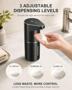 Fantictas Automatic Liquid Soap Dispenser, 3 Levels for Kitchen and Bath Black Gel