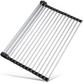 Tomorotec Roll Up Dish Drying Rack Over Sink, 304 Steel, 21x15.5, Grey