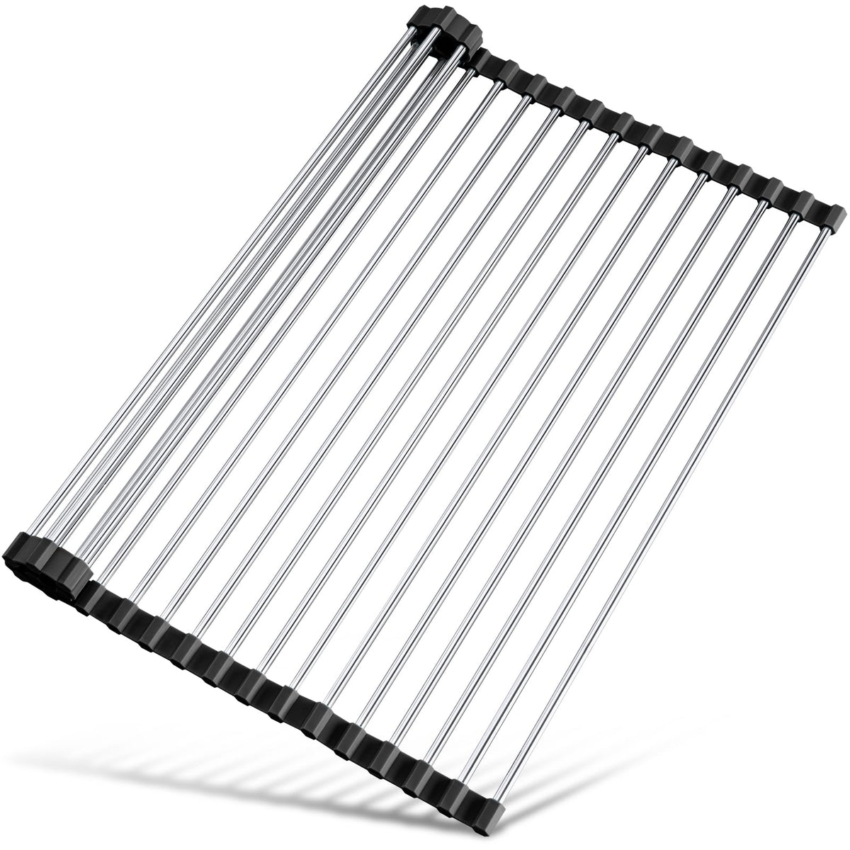Tomorotec Roll Up Dish Drying Rack Over Sink, 304 Steel, 21x15.5, Grey