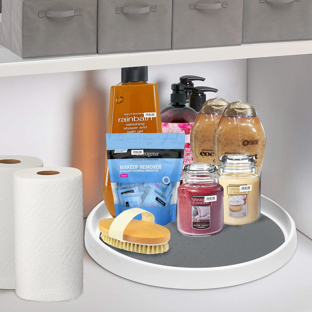Set of 2, 12 Inch Non-Skid Lazy Susan Organizer, Pantry Lazy Susan Turntable for Cabinet, Kitchen Cabinet Organizer, Pantry Organization and Storage -Size- 12"x1.5" 12 Inch/2 Pack