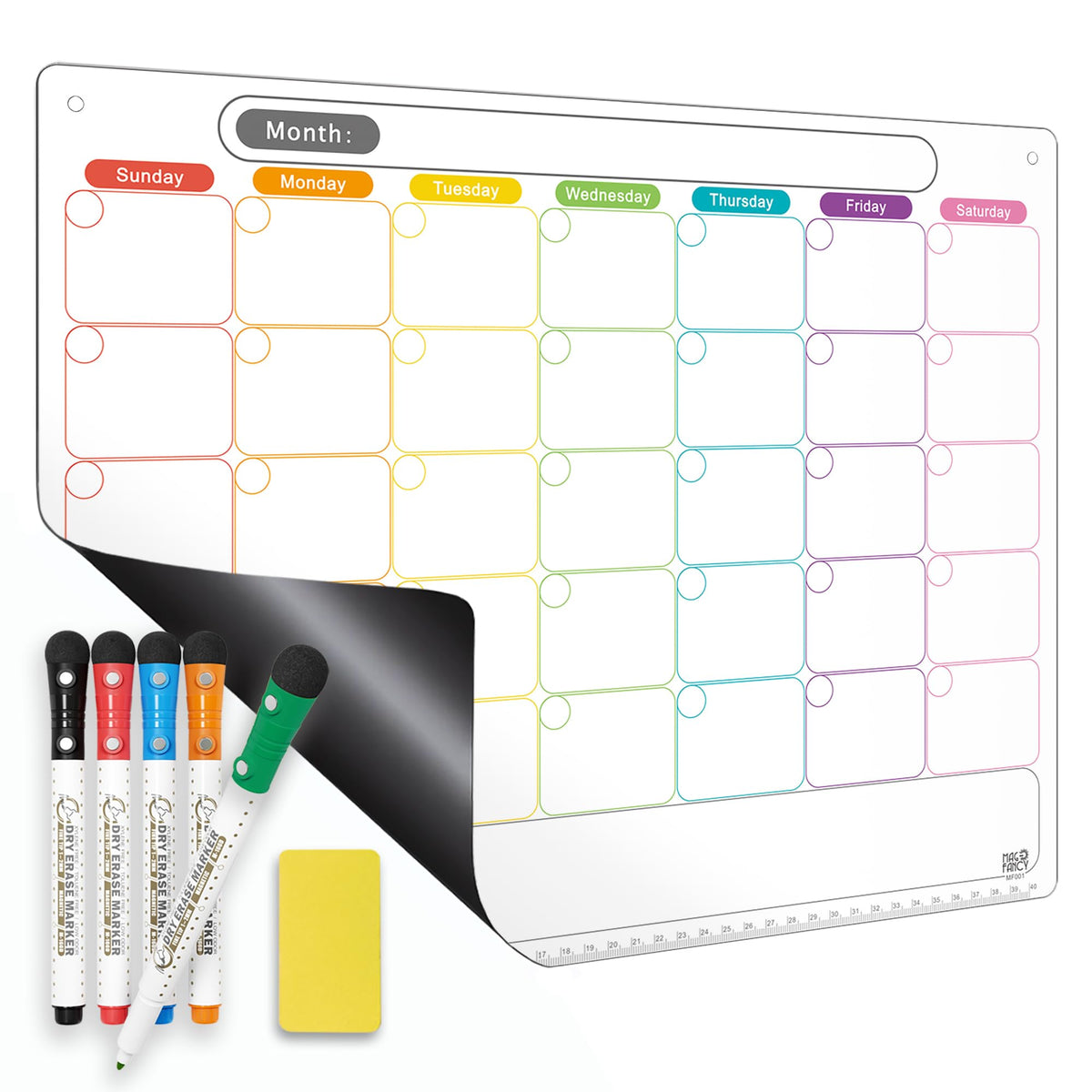 Magnetic Dry Erase Refrigerator Calendar