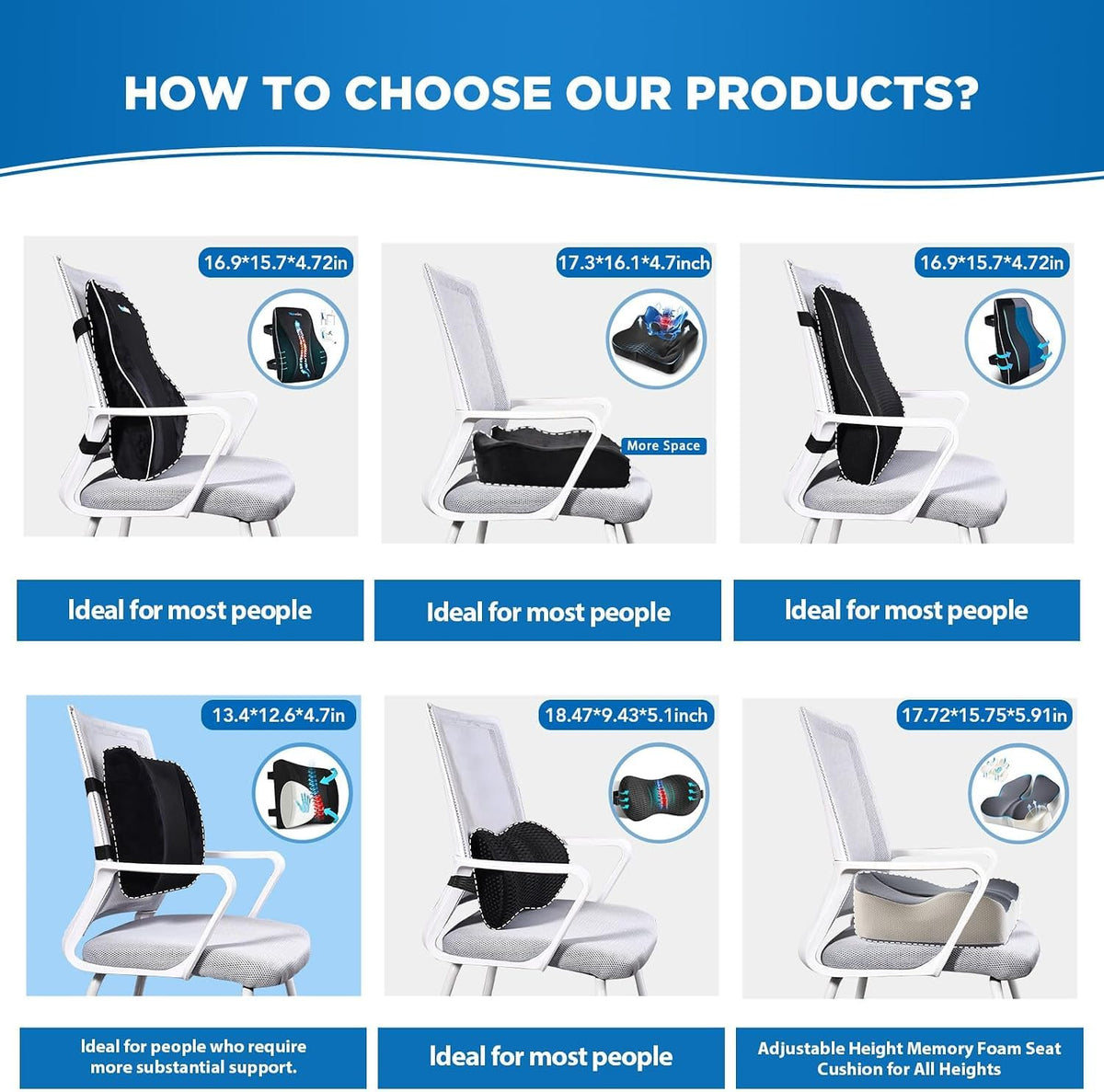Niceeday Lumbar Support Pillow for Office Chair Car Back Pillow,...