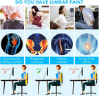 Niceeday Lumbar Support Pillow for Office Chair Car Back Support Pillow, Memory Foam Gaming Chair Desk Chair Back Cushion for Lower Back Pain Relief, Ergonomic Back Rest,Office Home Essentials Full Back 3D-16'*18'*5'