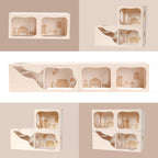Wooden Hamster Hideout House, Small‑Pet Habitat Tunnel, Living Room