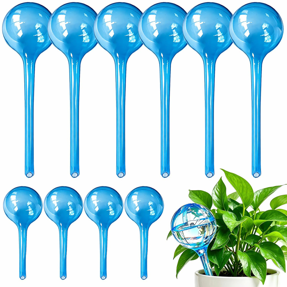 Self Watering Globes for Plant, 10pcs Auto Watering Bulb for Indoor Outdoor A. Blue-6L4S