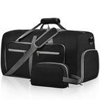 Felipe Varela Foldable Duffle Bag for Travel Weekend Overnight Gym Camping A Black 40L
