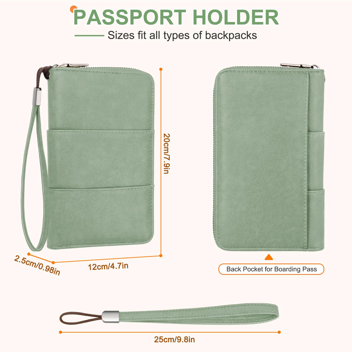 RFID Family Passport Holder Wallet - Travel Document Organizer Pink