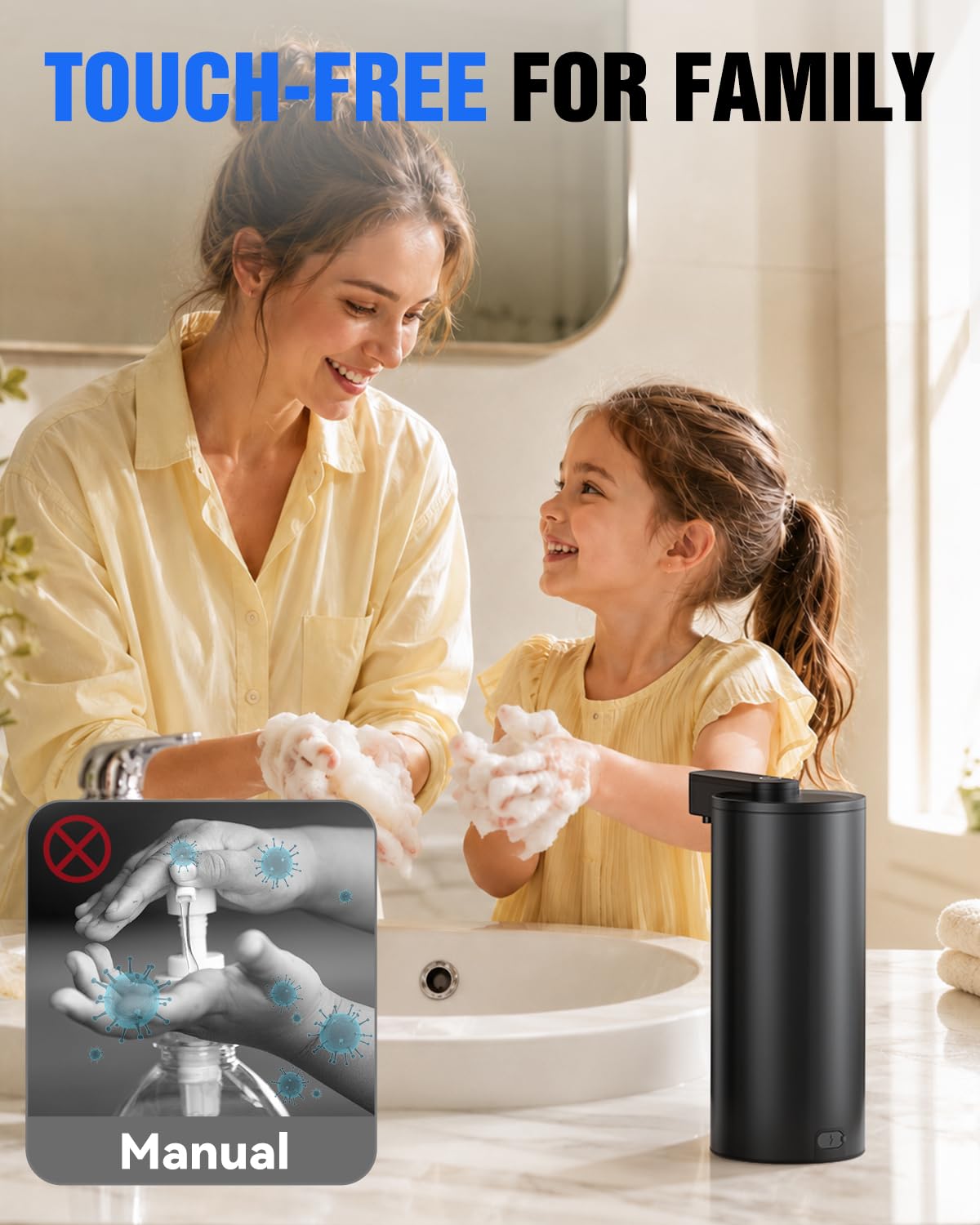 Fantictas Automatic Soap Dispenser Touchless, Stainless Steel 11.5 oz Gel