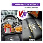 Multipurpose 2 in 1 Car Steering Wheel Desk Tray Laptop Mount and Food Table for Eating with Drink and Pen Holder Compatible with Most Vehicles (Black) black
