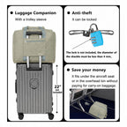 Foldable Travel Duffle Bag with Trolley Sleeve 40L Travel Bag Black