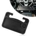 Multipurpose 2 in 1 Car Steering Wheel Desk Tray Laptop Mount and Food Table for Eating with Drink and Pen Holder Compatible with Most Vehicles (Black) black