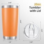 20oz Tumbler Bulk with Lid Stainless Steel Tumblers, 6 Pack