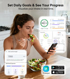 Food Scale with Nutritional Calculator, TFT Display, Track 23 Nutrients Black