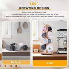 Mug Holder Tree, Upgraded 360° Rotated 8 Hooks Coffee Mug Holders for Counter, Bamboo Mug Rack Stand for Coffee Bar Accessories