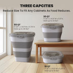 35-40Lbs Airtight Dog Food Storage Container Collapsible Dog Food Container Grey/40 lbs