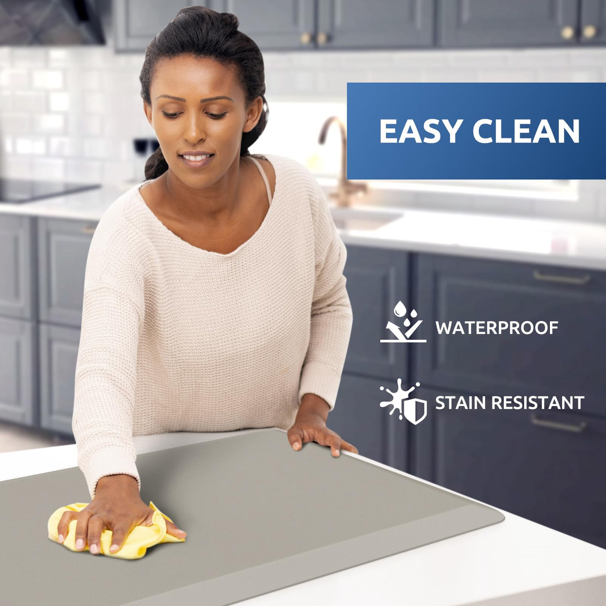 Kitchen Mat Cushioned Anti Fatigue Rug Standing and Comfort Floor Mats Chocolate 39"L x 17.3"W x 0.5"Th
