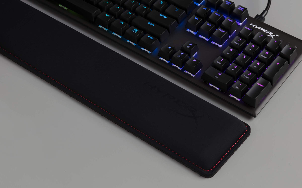HyperX Wrist Rest - Full Sized - Cooling Gel - Memory Foam - Anti-Slip - Ergonomic - Keyboard Accessory, Black Full Size