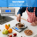 33lb Rechargeable Food Scale, Diyife 304 Stainless Steel Kitchen Scale Silver Medium