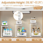 Under Sink Organizer for Kitchen and Bathroom Cabinets Pull Out Storage White 2 Pack 2Tier