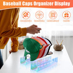 Hat Organizer for Baseball Caps Hat Rack Acrylic Hat Stand 2Pack No Install Black-2Pack