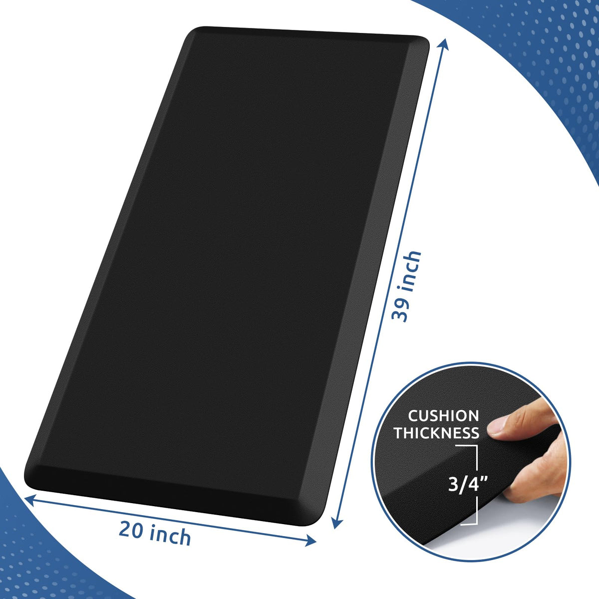 Kitchen Mat Cushioned Anti Fatigue Rug Standing and Comfort Floor Mats Chocolate 39"L x 17.3"W x 0.5"Th