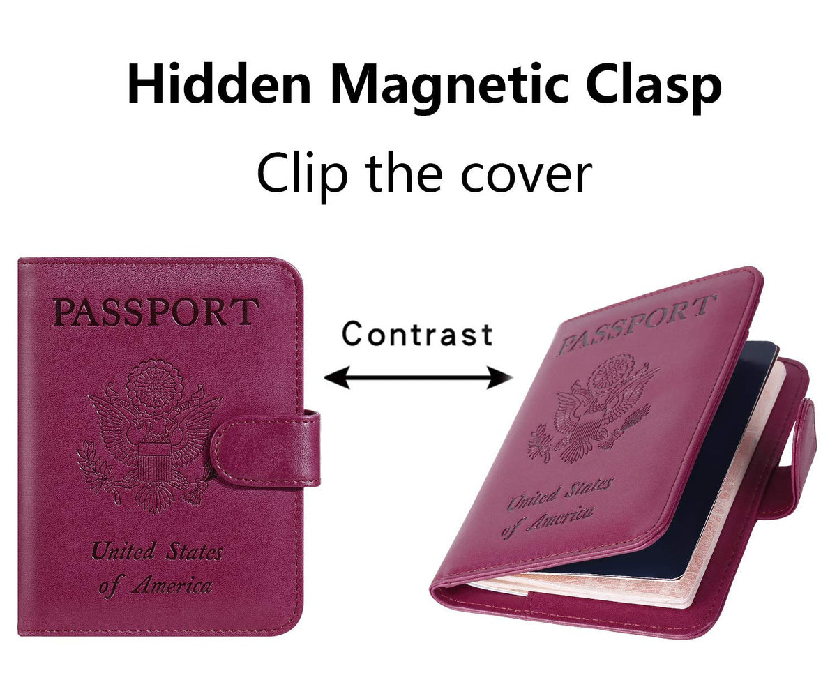 Passport Holder Cover Wallet RFID Blocking, Travel Essentials Pink Passport Covers