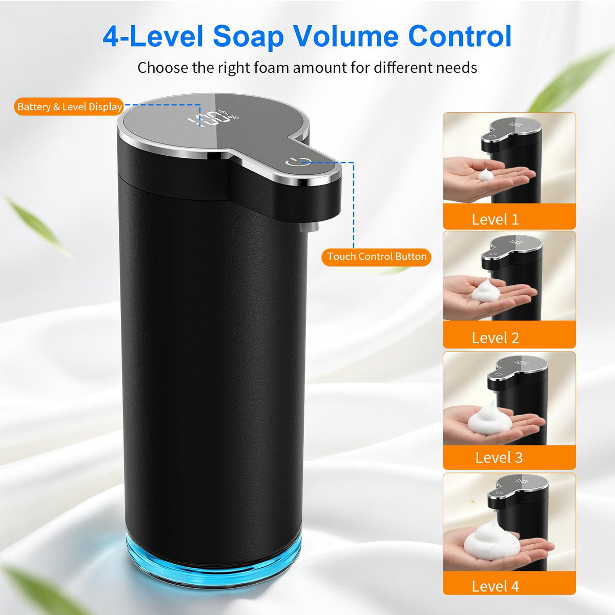 Automatic Foaming Soap Dispenser(IPX5 Waterproof, 12oz/350ml St-01 Foam Gray