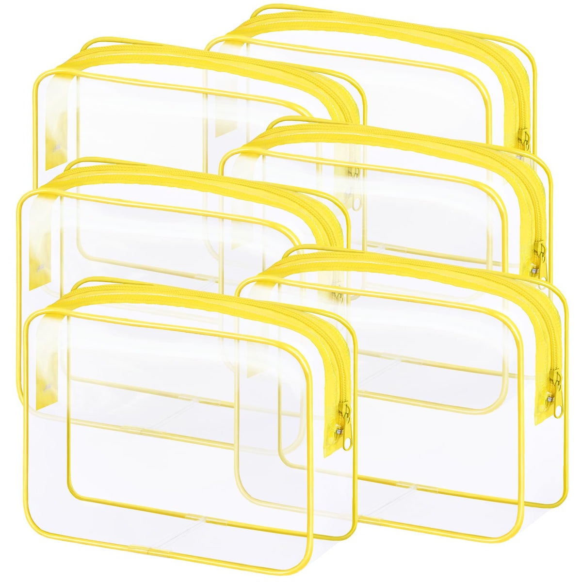 4 Pieces Clear Cosmetic Bags Bulk TSA Approved Toiletry Bag for Travel PVC Waterproof Clear Makeup Pouch with Zipper for Men and Women Carry-on Travel Essentials 4pcs SML Black