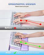 Laborio Computer Keyboard Wrist Rest, Keyboard Riser Stand for Desktop Purple Keyboard Stand With Wrist Rest