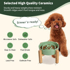 Elevated Slow Feeder Dog Bowl, 6.7" Ceramic Maze Dog Bowl with Stand White 1.5 Cups