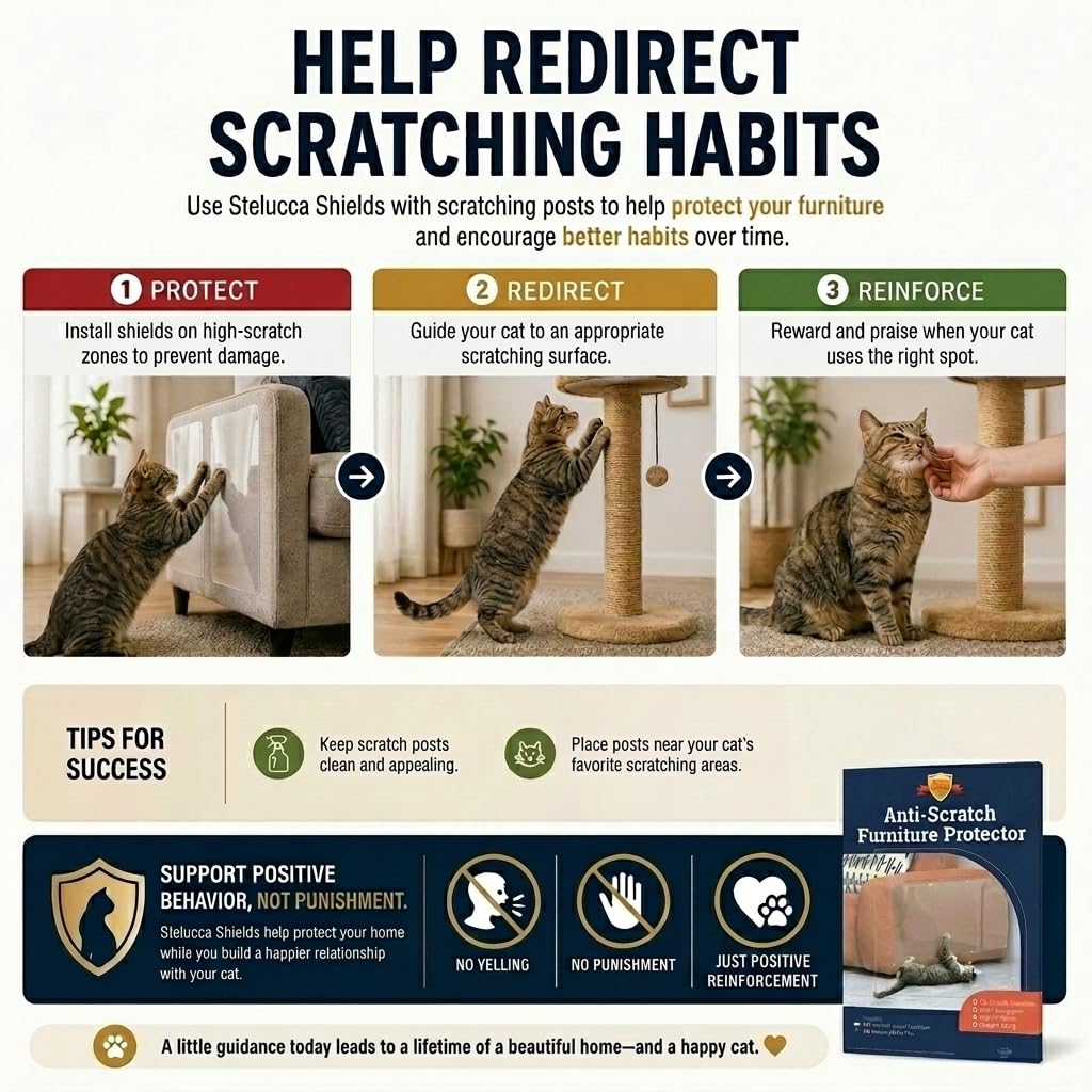 Stelucca Amazing Shields Cat Scratch Furniture Protector - 6 Pack XL