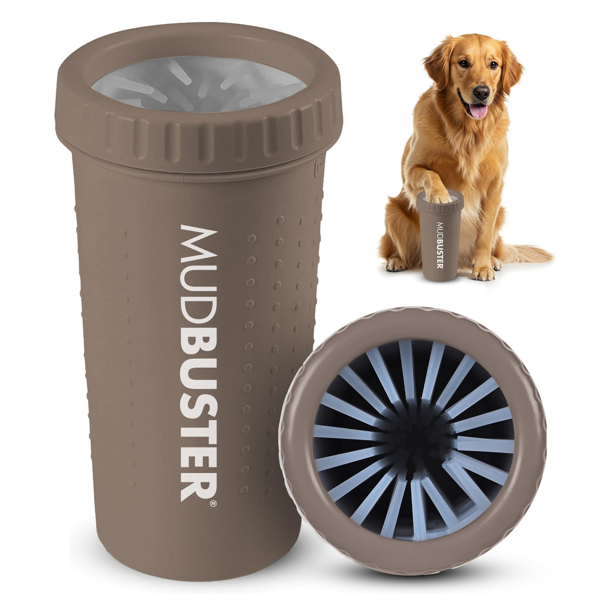 Dexas MudBuster Large Dog Paw Cleaner, Blue, Fits 2.5"-3.5" Wide Paws,...
