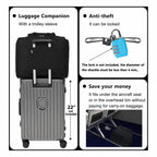 Foldable Travel Duffle Bag with Trolley Sleeve 40L Travel Bag Black