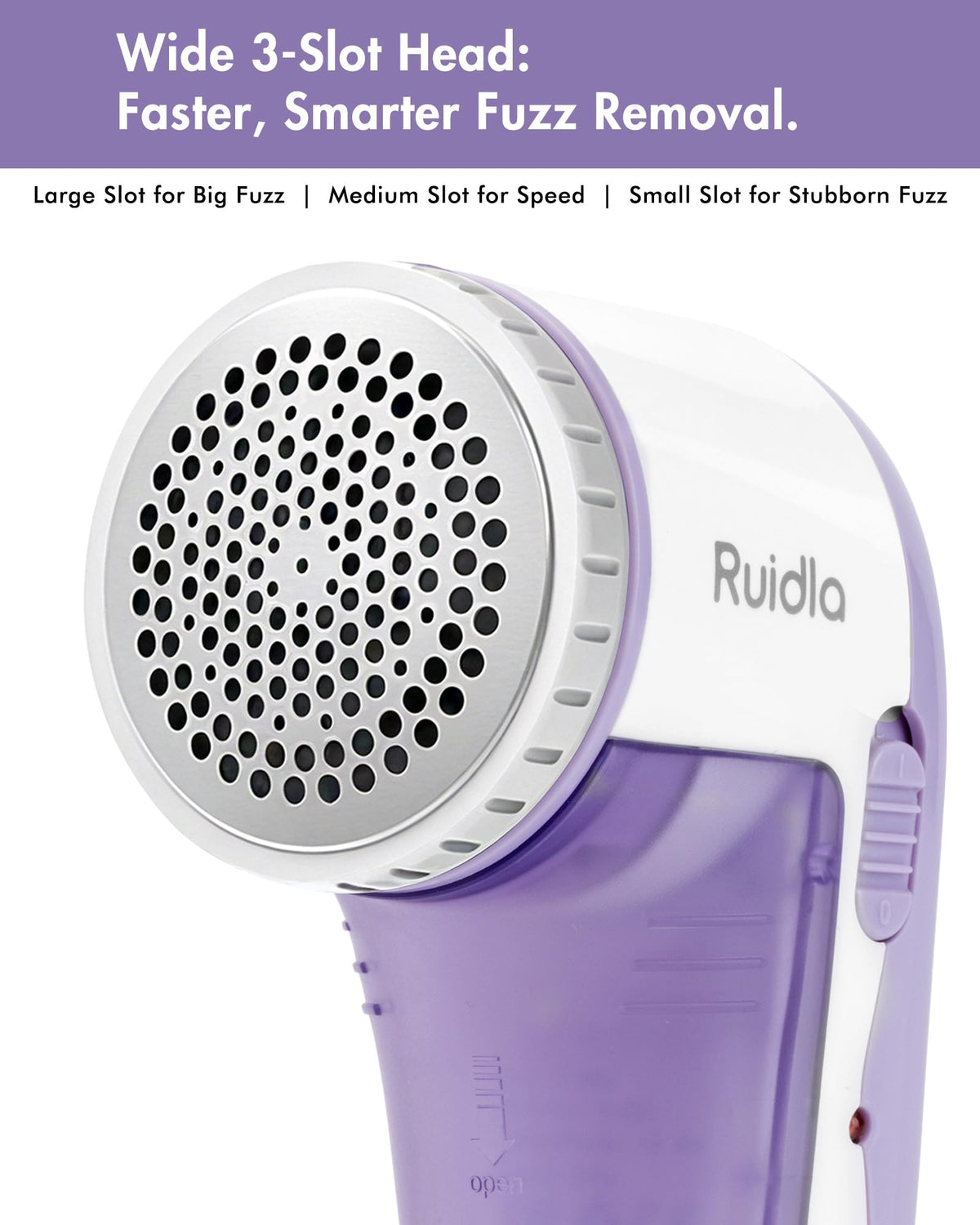 Ruidla Fabric Shaver Lint Shaver Defuzzer, Rechargeable Lint Remover Purple Rechargeable Size