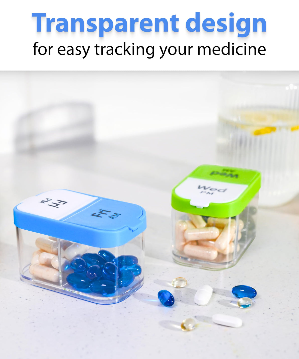 Large Weekly Pill Organizer and Medication Dispenser