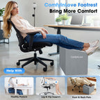 Foot Rest for Under Desk with 3 Heights, Foot Stool, Dark Grey Dark Gray
