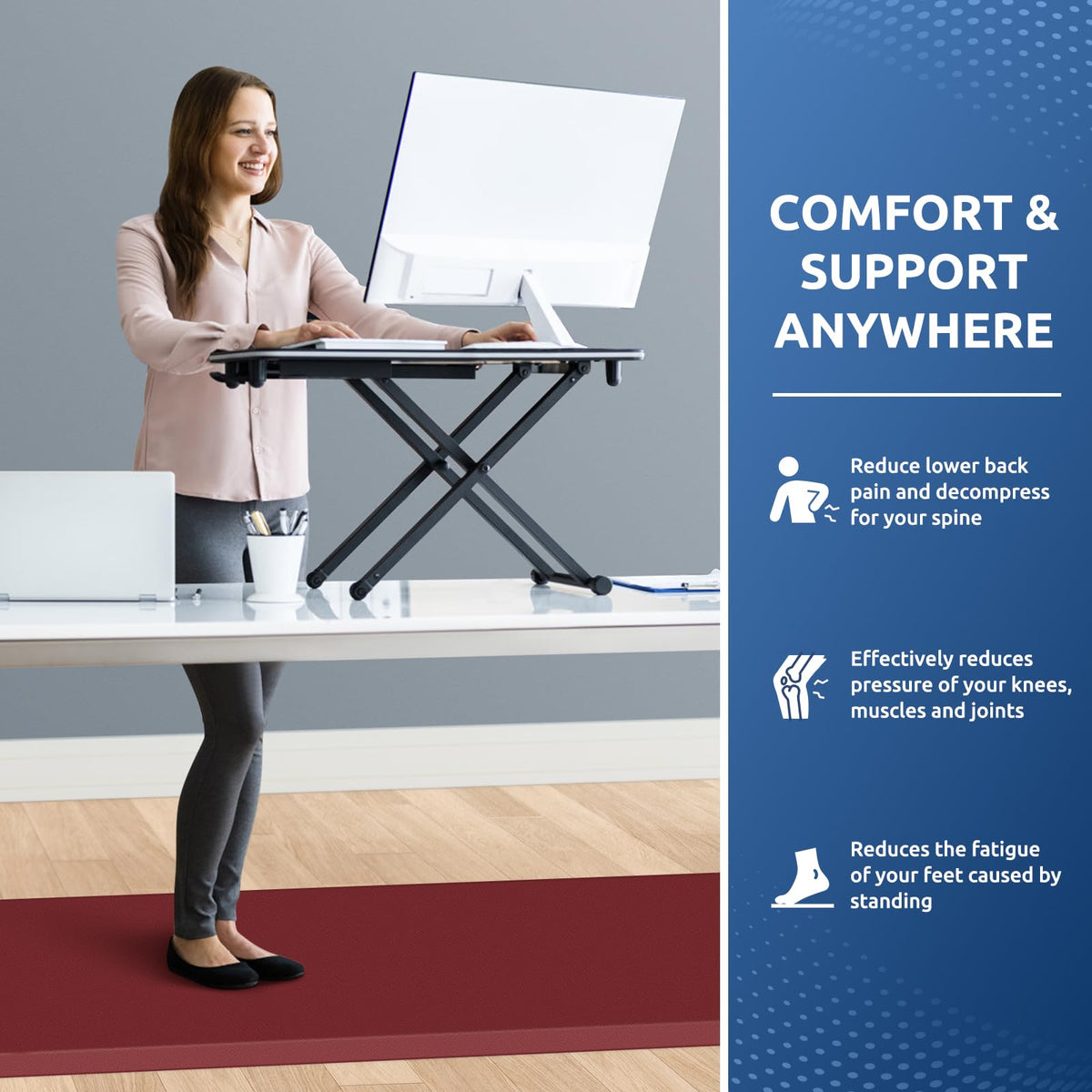 Kitchen Mat Cushioned Anti Fatigue Rug Standing and Comfort Floor Mats Chocolate 39"L x 17.3"W x 0.5"Th