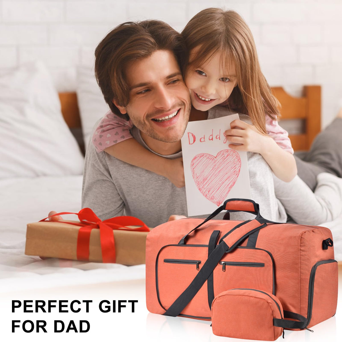 Felipe Varela Foldable Duffle Bag for Travel Weekend Overnight Gym Camping A Black 40L
