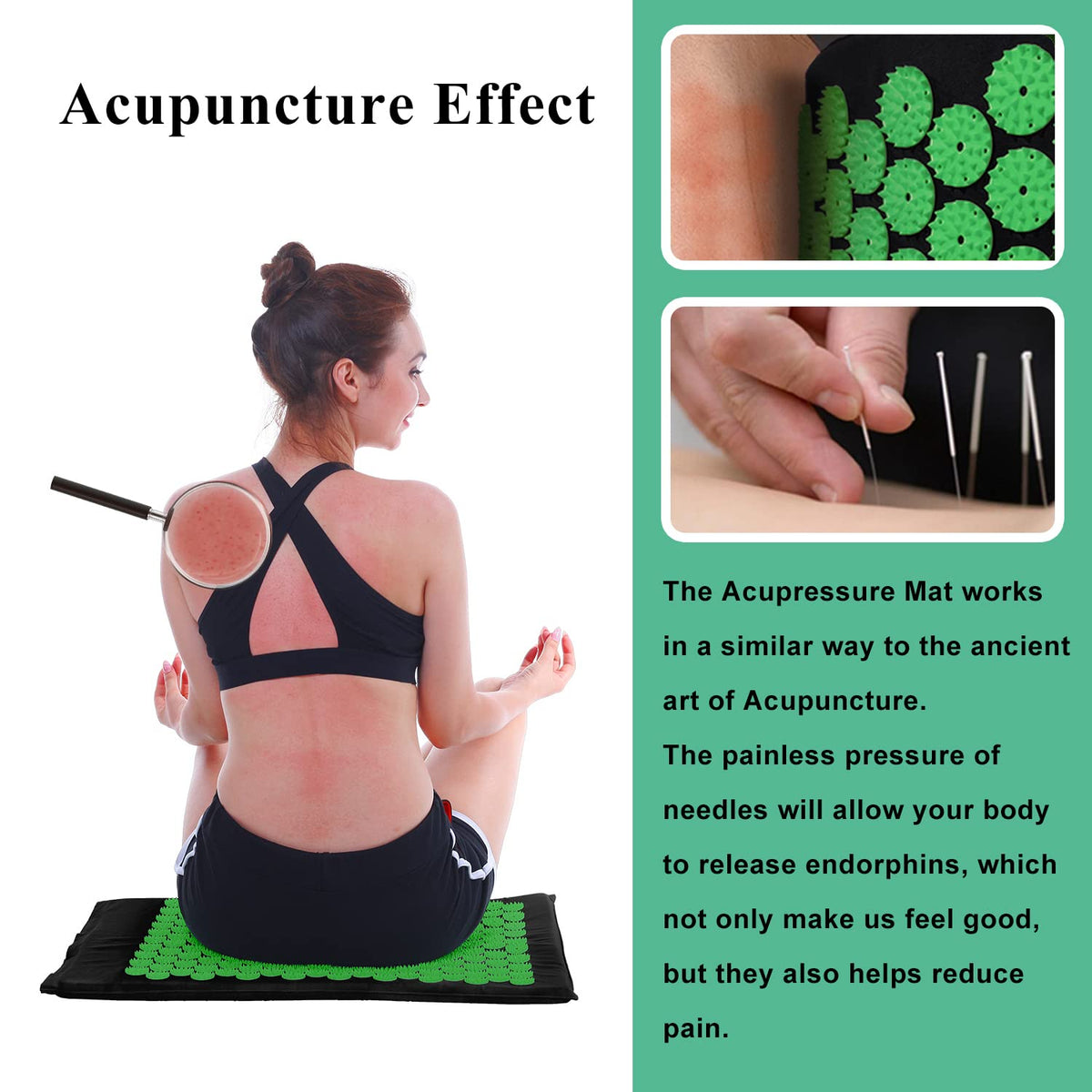 Acupressure Mat and Pillow Set with Carry Bag