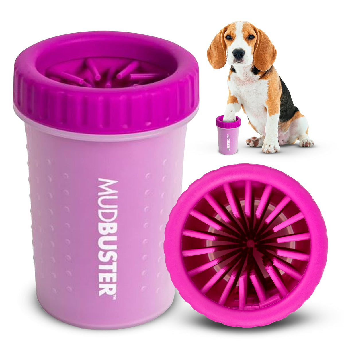 Dexas MudBuster Large Dog Paw Cleaner, Blue, Fits 2.5"-3.5" Wide Paws,...