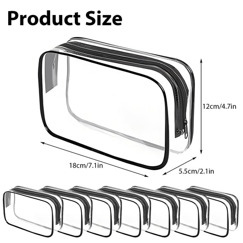 20 Pack Clear Makeup Bags Bulk, PVC Cosmetic Pouches with Zipper