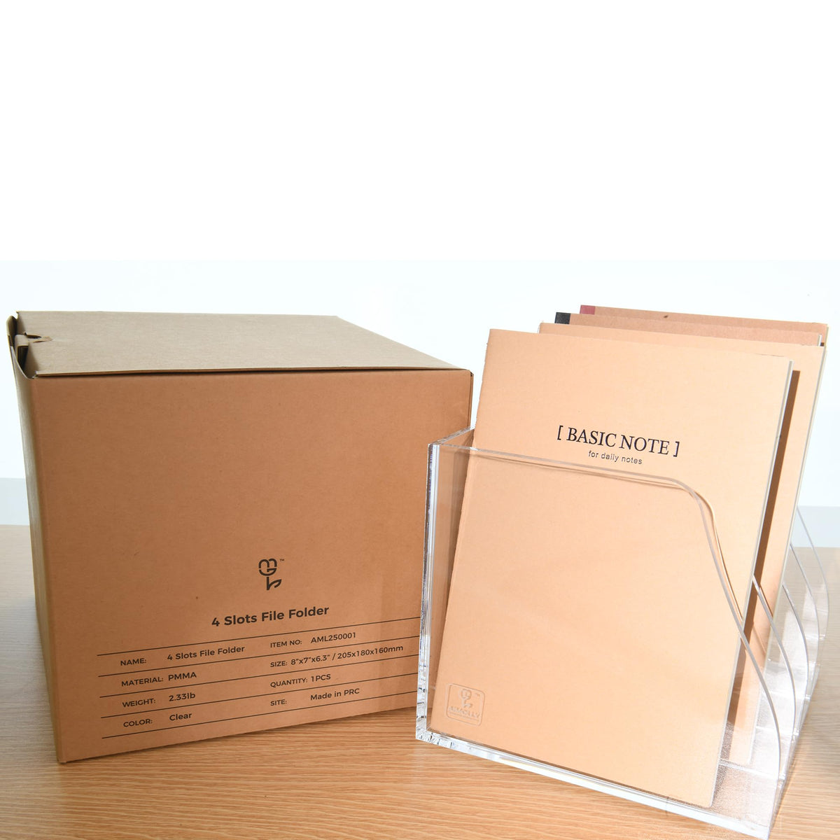 Acrylic Magazine File Holder, 4 Vertical Compartments Desk Document Sorter Organizer, Clear Folder Rack Binder for Office/Home/Classroom, for Documents, Tablet, Magazines, Books & Accessories B5, 4 Sections