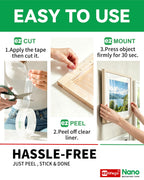EZlifego Heavy Duty Invisible Bond Nano Double Sided Mounting Tape, 16.5FT 16.5 Feet