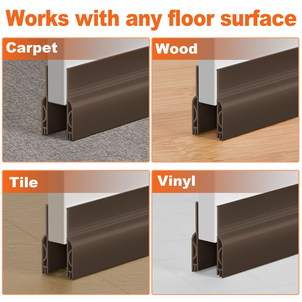 Door Draft Stopper, Door Sweep for Bottom of Door, Weather Stripping Door Seal Gap Filler Bottom Blocker Soundproofing Cold Air Insulation Save Energy Install Quickly Easily (Black, 39‘’) 39‘’ Black